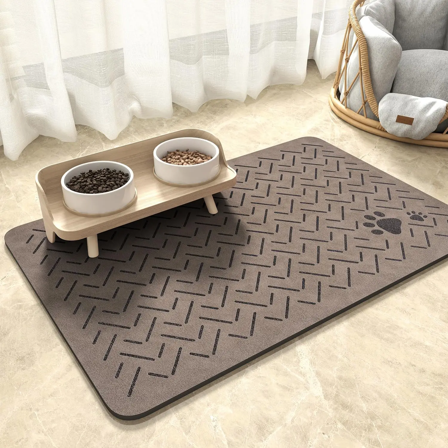 Absorbent Pet Feeding Mat- No Stains- Quick Dry Dog Mat for Food and Water- Messy Drinkers - Image 9