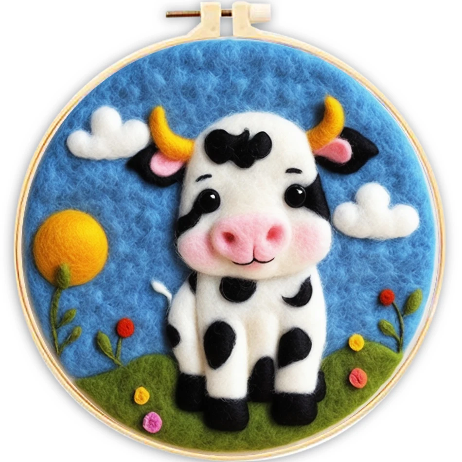 Needle Felting Kit- Wool Felting Painting Kit- Great for Beginners- 20x20cm Frame - Image 14