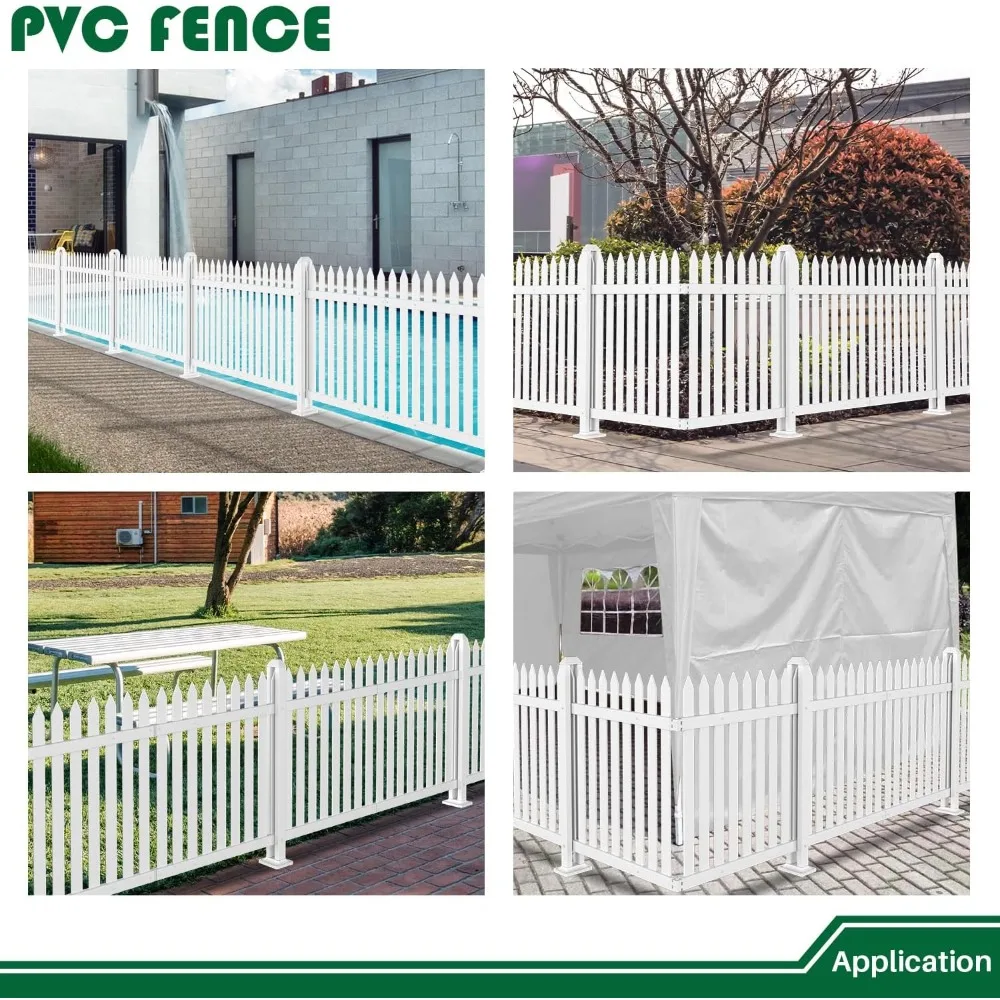 Vinyl Garden Fence- 6 Sets, 84" W X 30" H- White Picket Panels- PVC Fence for Outdoor- Patio-Pool- Dog Fence - Image 6