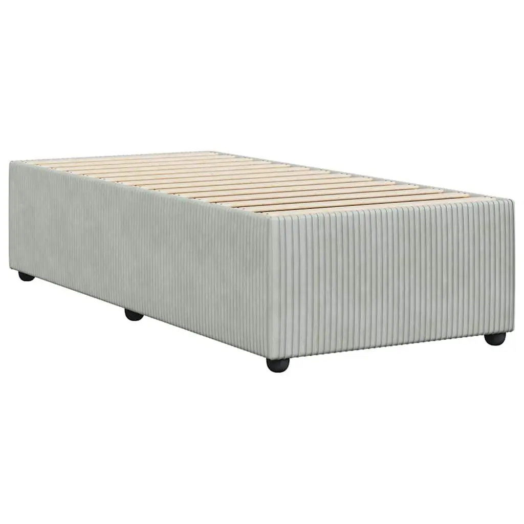Light Gray Velvet Bed Frame- Twin-Size Upholstered- Mattress NOT Included - Image 6
