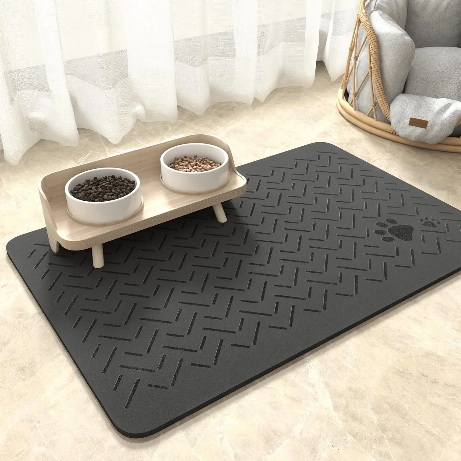 Absorbent Pet Feeding Mat- No Stains- Quick Dry Dog Mat for Food and Water- Messy Drinkers - Image 7