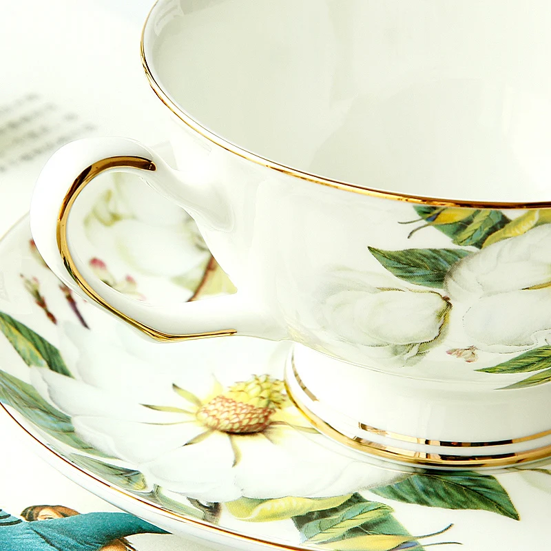 Fine Bone China Tea Cup Set- Camellia Design - Image 4
