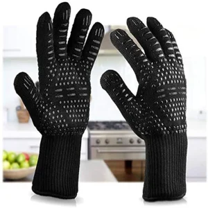 BBQ Gloves- 1472°F Heat-Resistant, Fireproof Oven Mitts- Long Grilling Gloves for Kitchen, Smoker, Barbecue, Camping