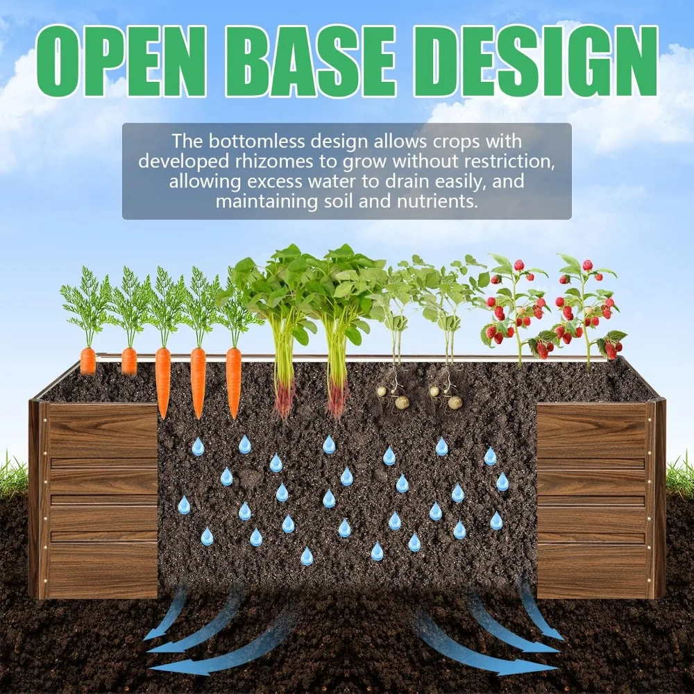 Galvanized Metal Raised Garden Bed- 8 x 4x 2 FT Outdoor Large Metal Planter Box - Image 6