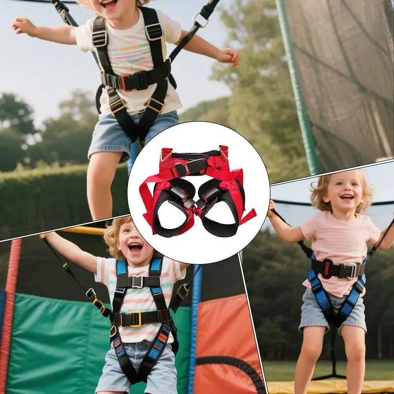 Adjustable Trampoline Safety Harness for Children- Double Buckle Waist Belt- Thick Cushion Support- 160 lbs Weight Limit - Image 6