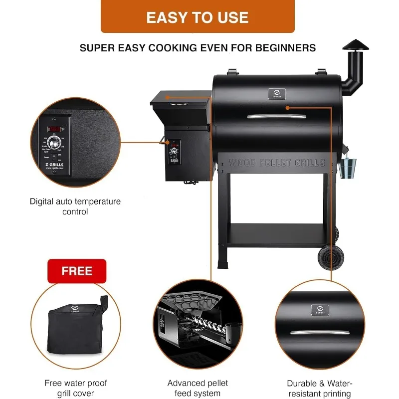 Wood Pellet Grill and Smoker- 8- in-1 BBQ Grill- Auto Temperature Controls - Image 6