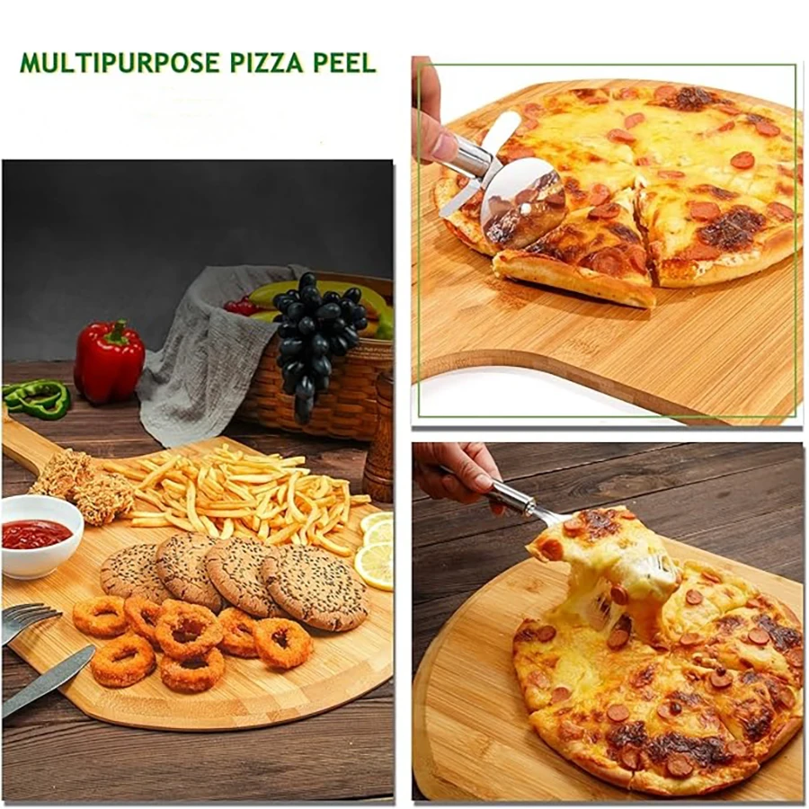 Bamboo Pizza Board- Wooden Pizza Paddle- Pizza Peel - Image 4