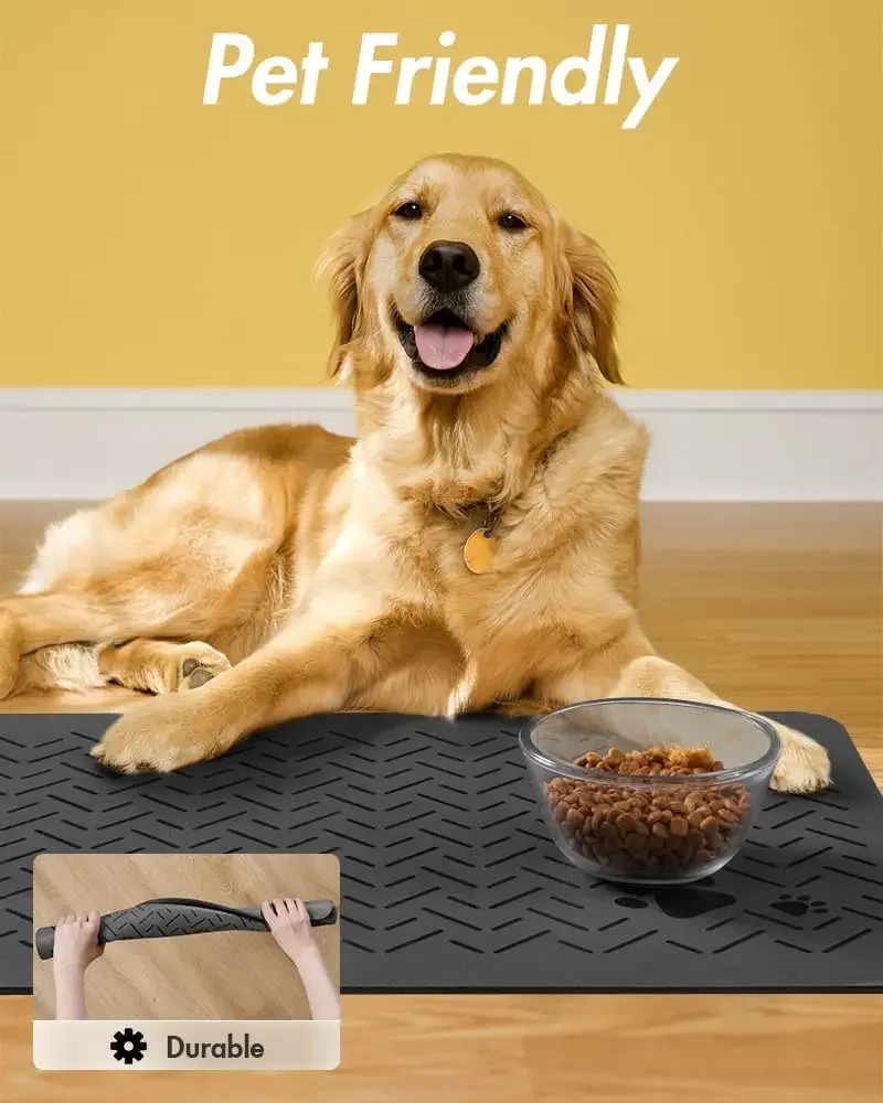 Absorbent Pet Feeding Mat- No Stains- Quick Dry Dog Mat for Food and Water- Messy Drinkers - Image 3