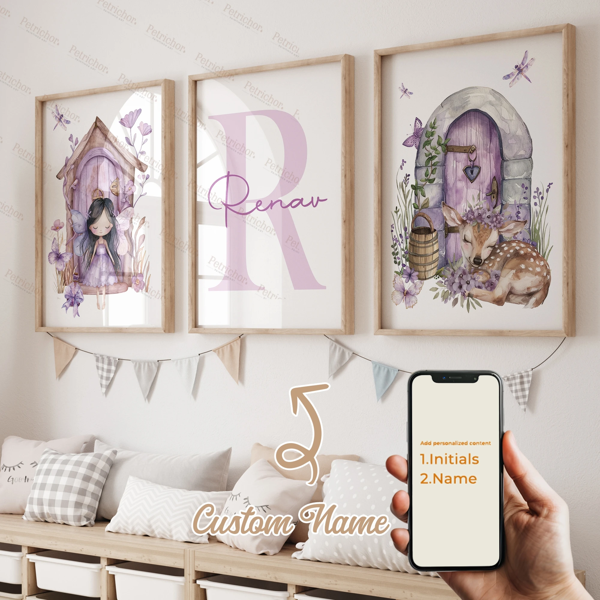 3pcs Personalized Name Wall Art for Babies and Children - Image 24