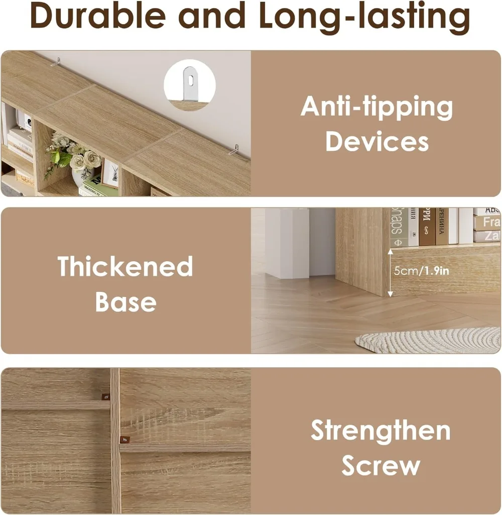 6-Tier Large Bookcase- 17 Open Display Shelves- 74'' Tall Bookcase - Image 6