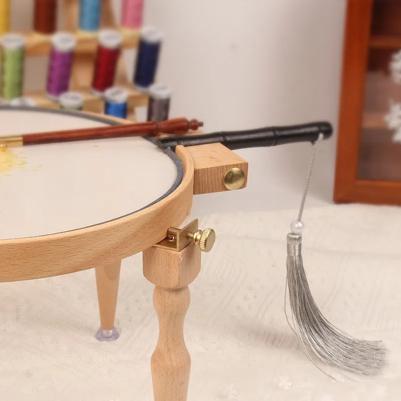 3/4Pcs Adjustable Wooden Embroidery Hoop Stand- Handmade Cross Stitch Hoop Set- Punch Needle - Image 5