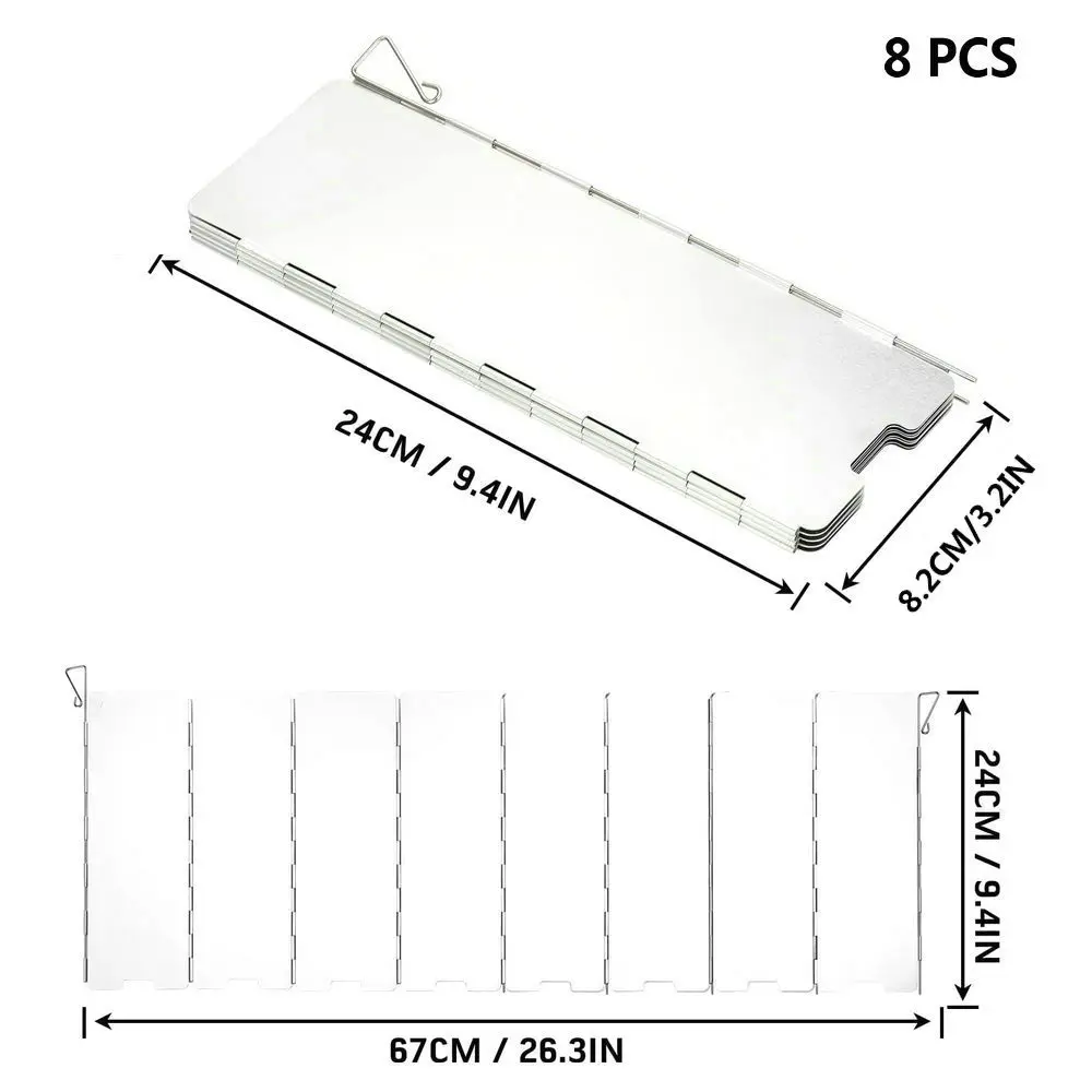 8/9/10/12/14/16 Plates- Windproof Screen to Protect Outdoor Cooking Fires, Aluminum Alloy - Image 7
