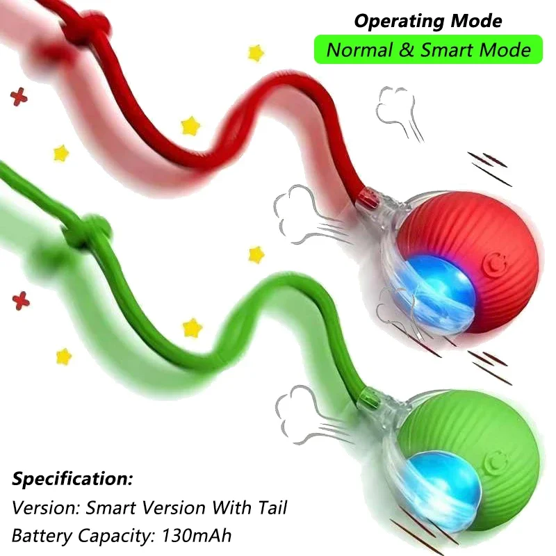 Cat/Dog Interactive Ball Toy- Automatic Rolling Ball with Tail- Rechargeable Smart Pet Interactive Toy- Intelligent Mouse for Cat - Image 15