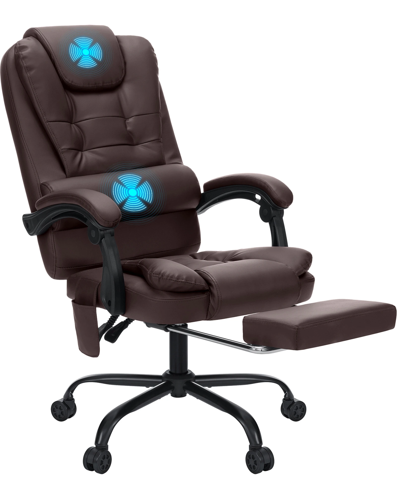 Executive Office Chair- Massage High Back Office Chair- Footrest- Reclining Computer Desk Chair- Lumbar Back Support - Image 8