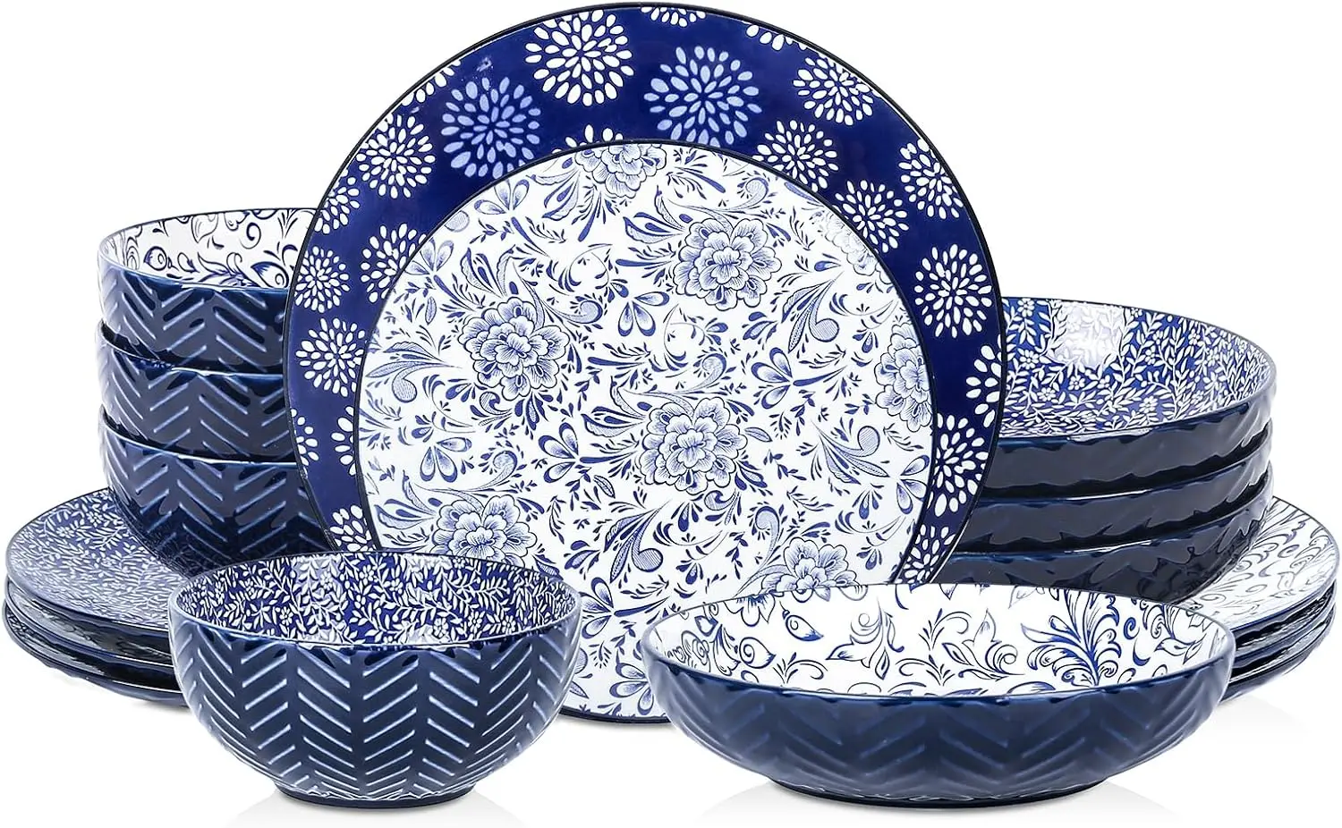 Beautiful Porcelain 16 Piece Dishes Set- 4 Place Settings
