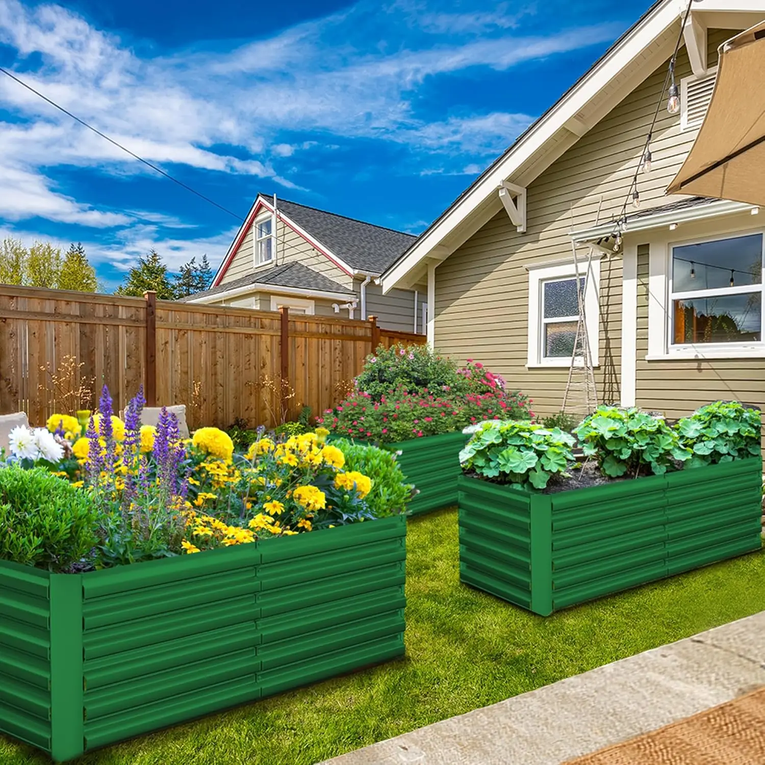 2 pcs 8 x 4 x 2 ft Galvanized Raised Garden Bed- Deep Root Planter Box - Image 4