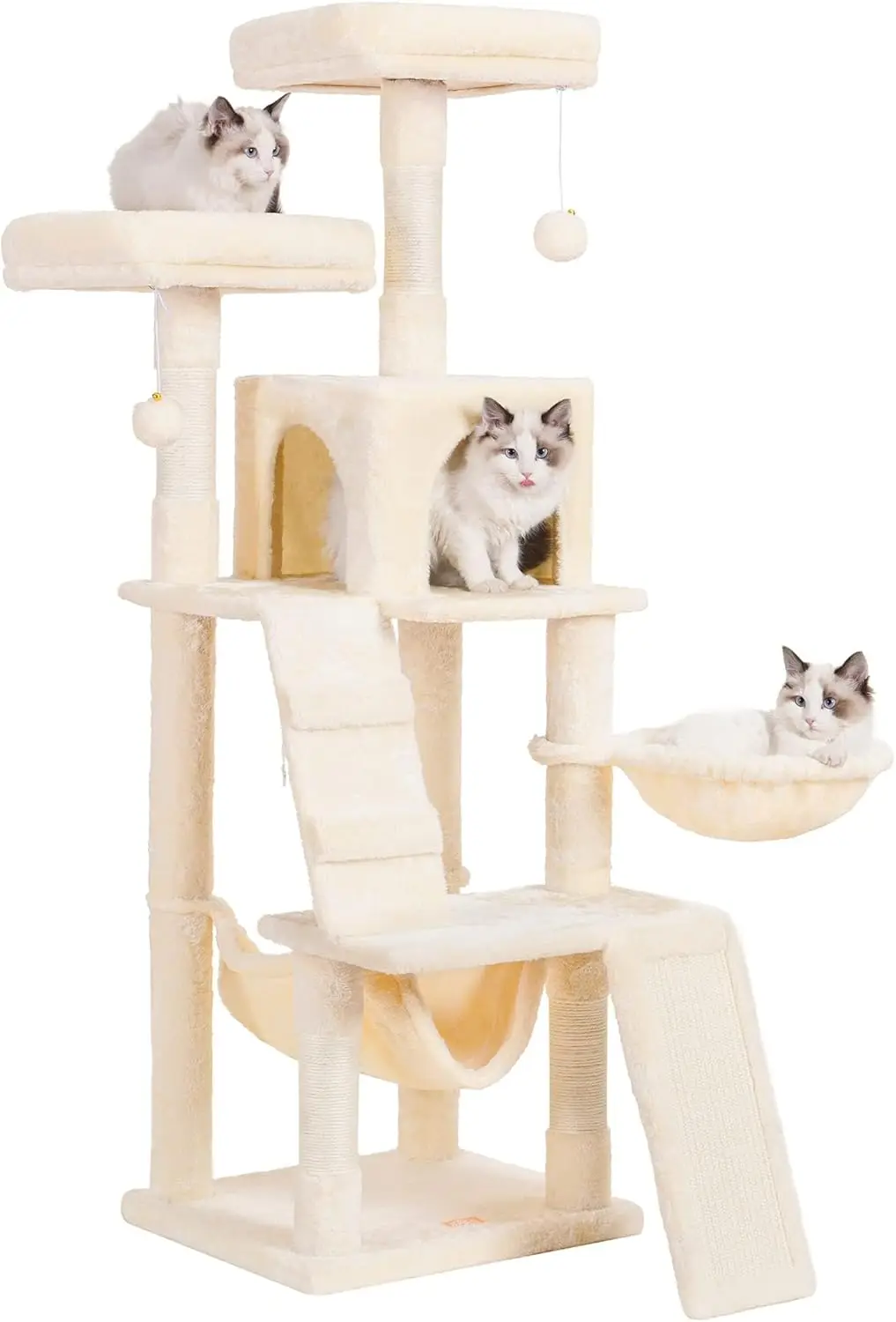 Cat Tree for Indoor Cats- Multi-Level Cat Furniture- Padded, Plush Perches/ Cozy Basket - Image 8