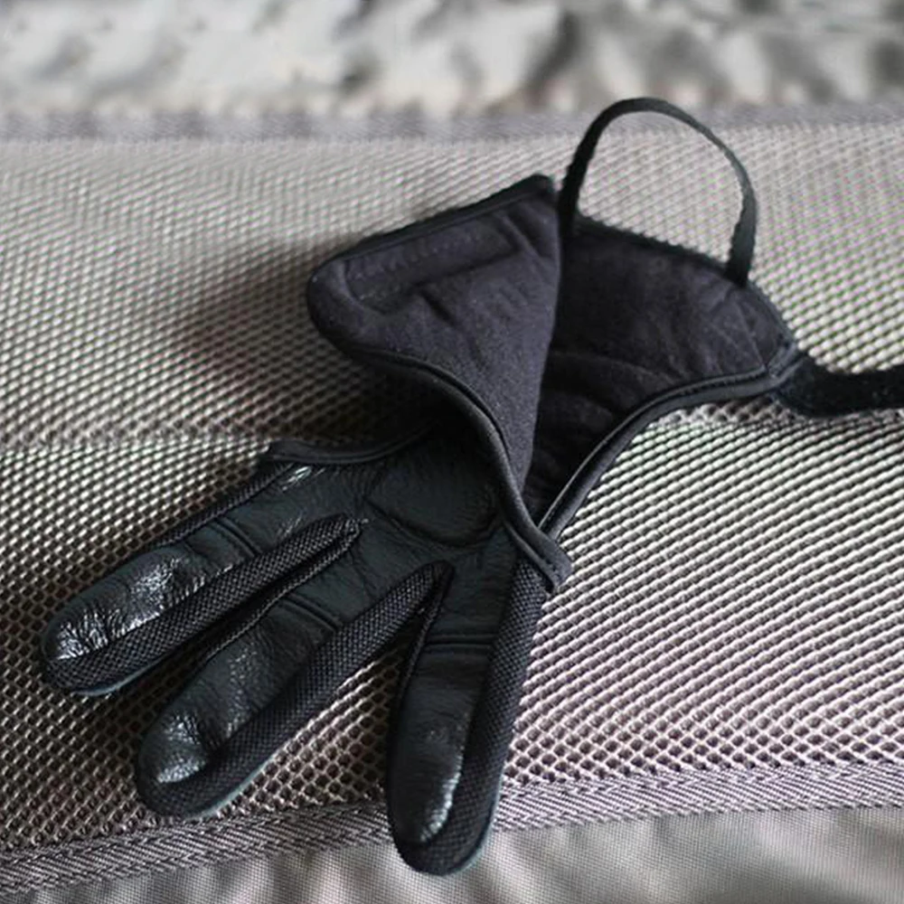 Archery- Protective, Three Finger, Sheepskin Gloves- Non-slip- Wear-Resistant- Comfortable- Breathable - Image 5