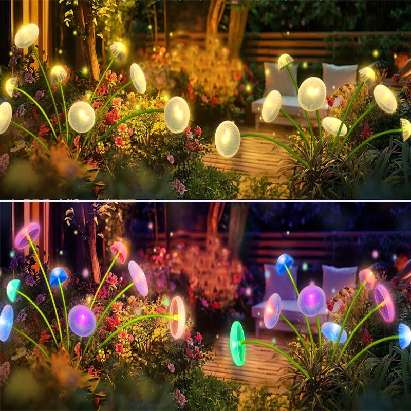 Solar Mushroom Lights- Garden Decor- Waterproof- White Lights/Colored Lights - Image 2