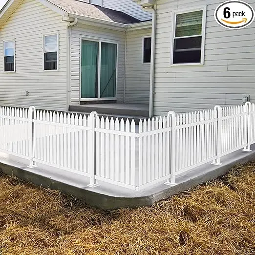 Vinyl Garden Fence- 6 Sets, 84" W X 30" H- White Picket Panels- PVC Fence for Outdoor- Patio-Pool- Dog Fence - Image 7