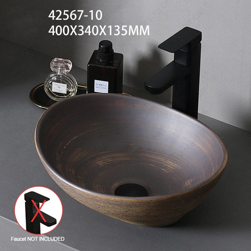 Brown Ceramic Sink- Above Counter Pedestal Washing Basin- Different Configurations and Sizes Available - Image 23