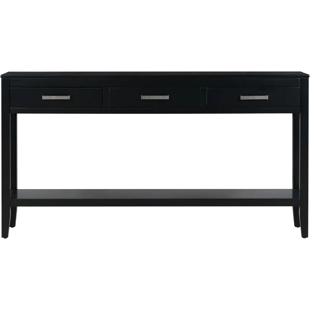 Console/Sofa Table with 1 Shelf and 3 Storage Drawers- Entryway Table- 6 Colors - Image 6
