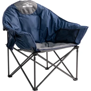 Oversized Camping Chair- Padded Saucer Chair with Cup Holder