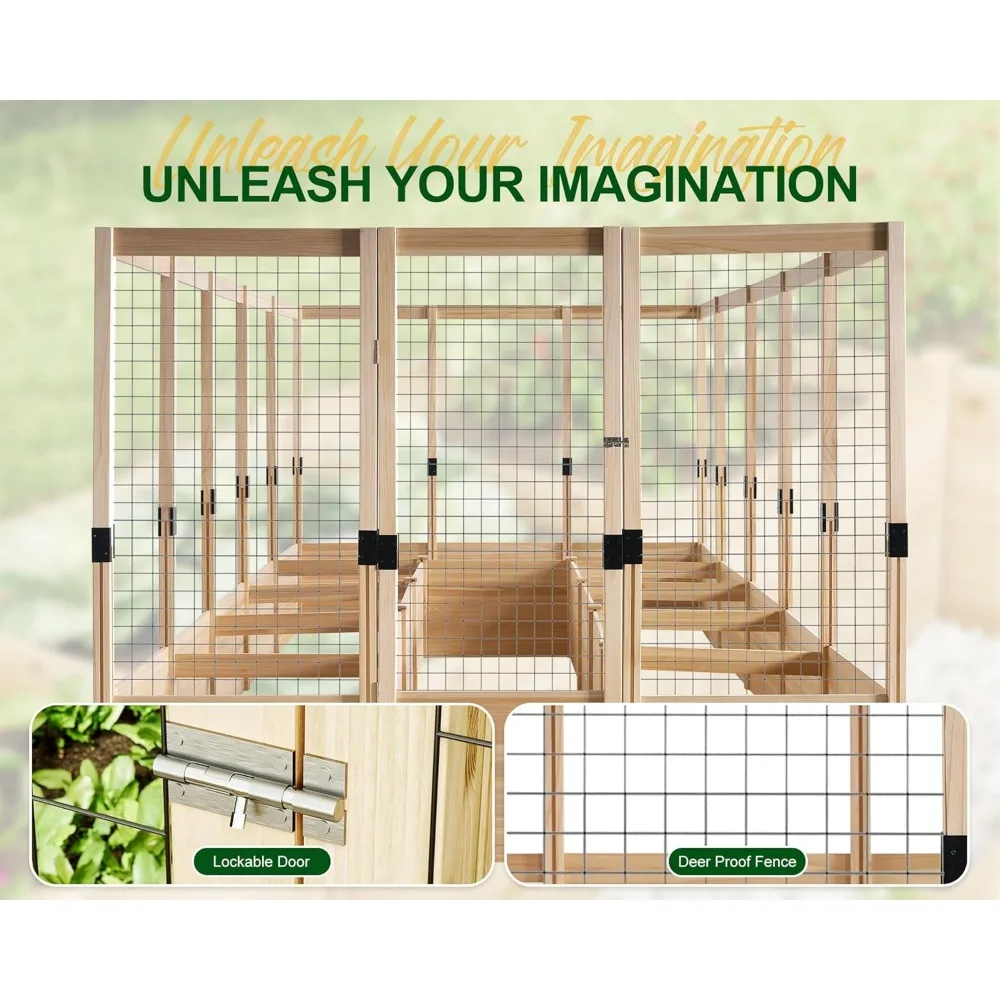 U-Shaped Raised Garden Bed with Deer Proof Fence- 7.5 W x 15 D x 6 H Feet- 19" Depth - Image 5