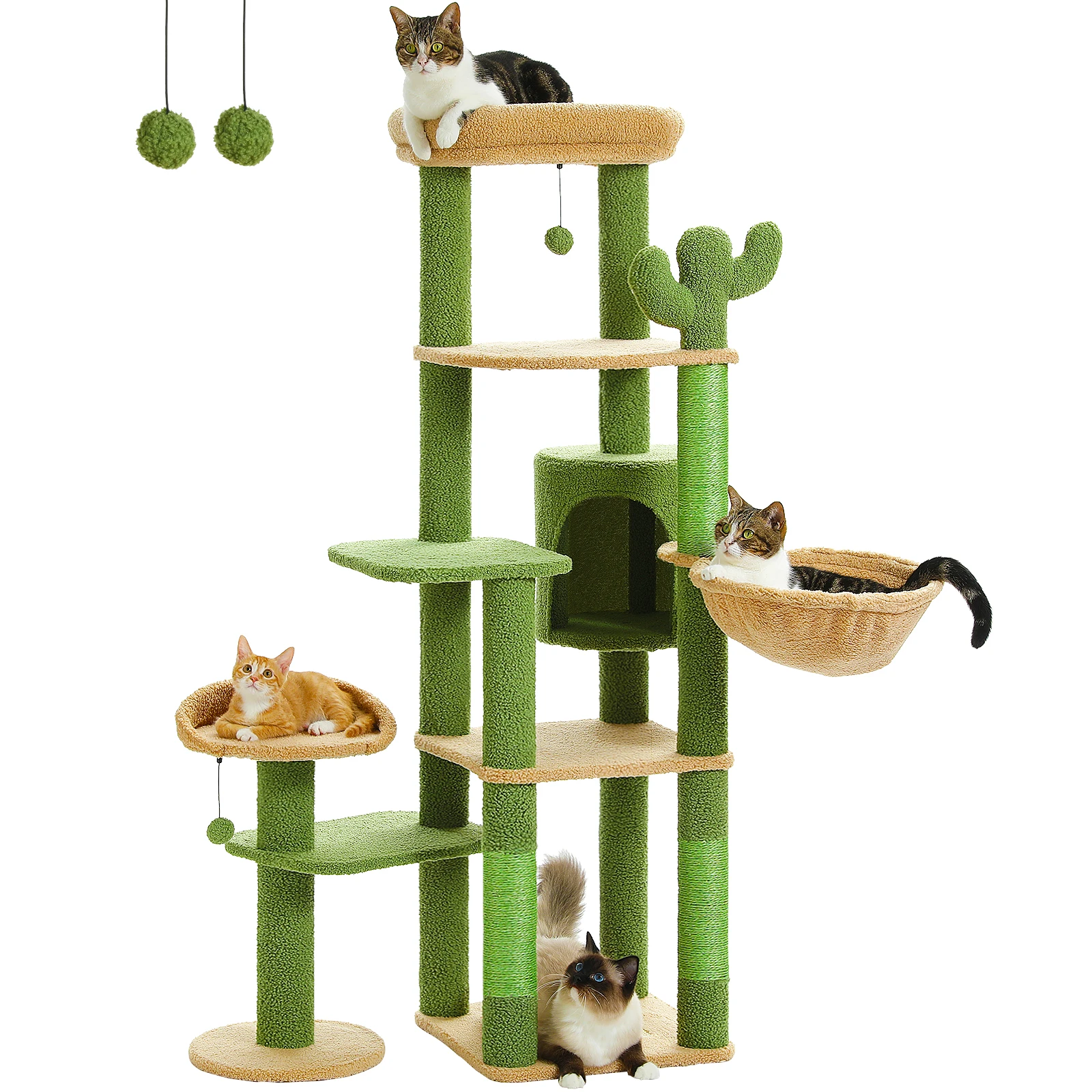Multi-Level Cat Tower for Indoor Cats. Cat Condo with Large Hammock, Scratching Post, and Perches. - Image 11