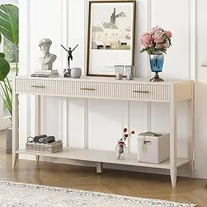 Console/Sofa Table with 1 Shelf and 3 Storage Drawers- Entryway Table- 6 Colors - Image 7