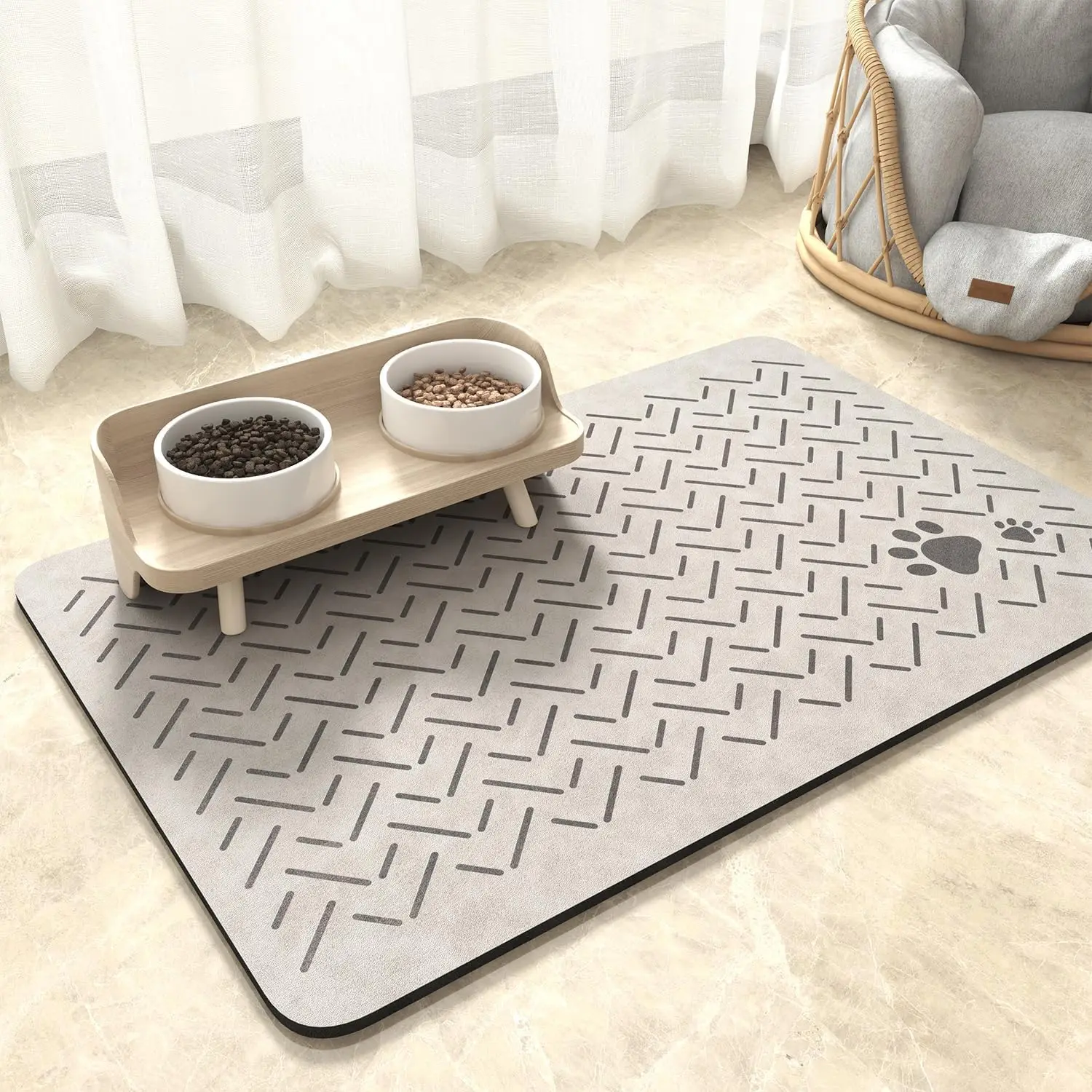 Absorbent Pet Feeding Mat- No Stains- Quick Dry Dog Mat for Food and Water- Messy Drinkers - Image 8
