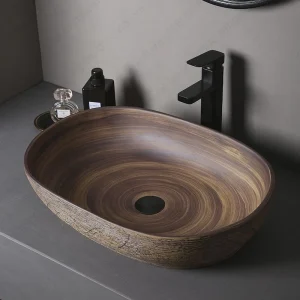 Brown Ceramic Sink- Above Counter Pedestal Washing Basin- Different Configurations and Sizes Available