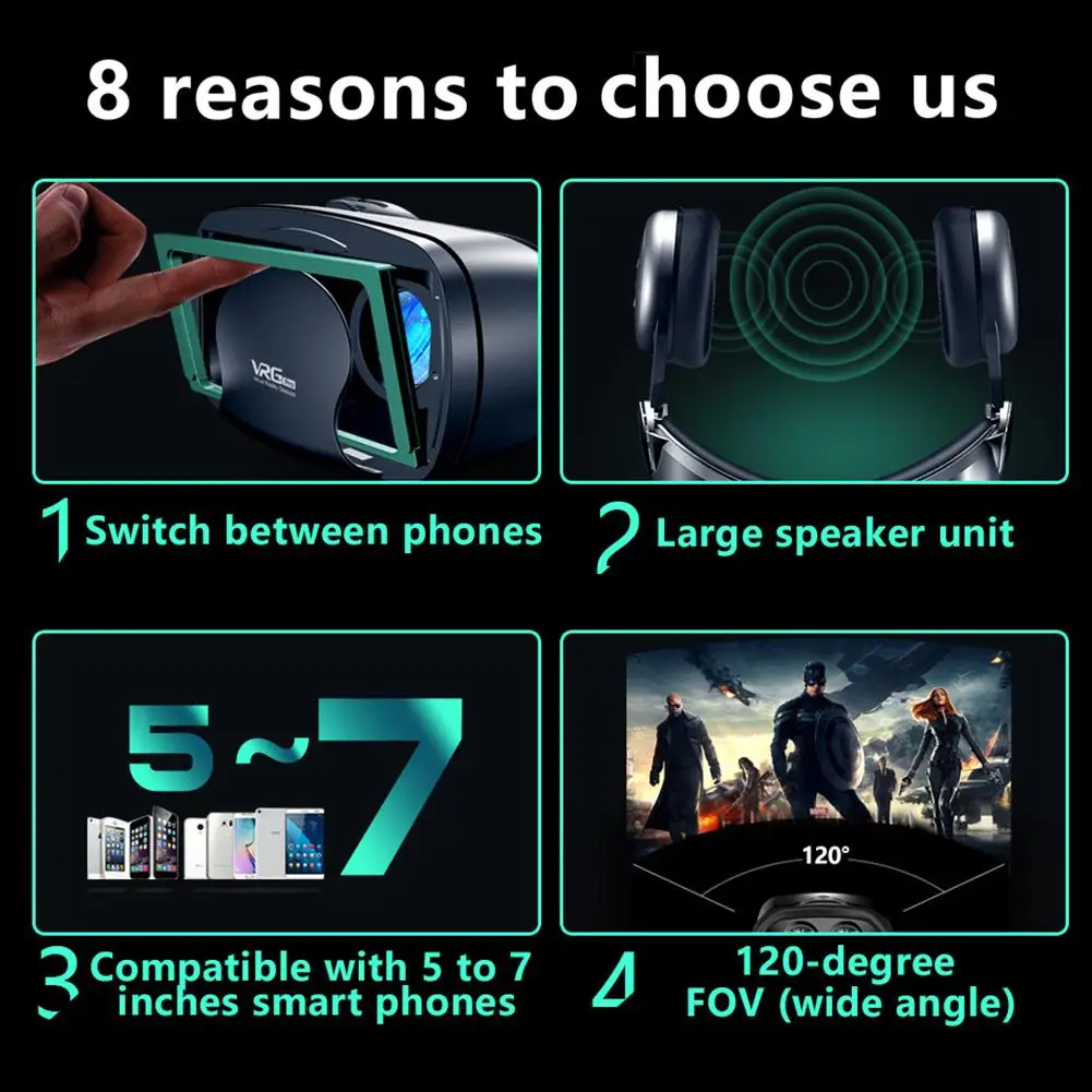 3D Virtual Reality VR Glasses- Headset Goggles For Phone Smartphones - Image 2