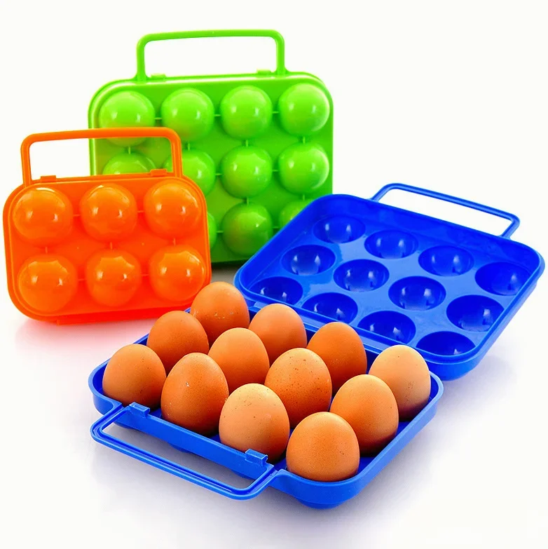 2/4/6/12 Grid Egg Storage Box- Portable Container for Outdoor Camping - Image 2