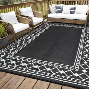 9x12 Outdoor Area Rug- Waterproof Plastic Straw- Reversible- Washable