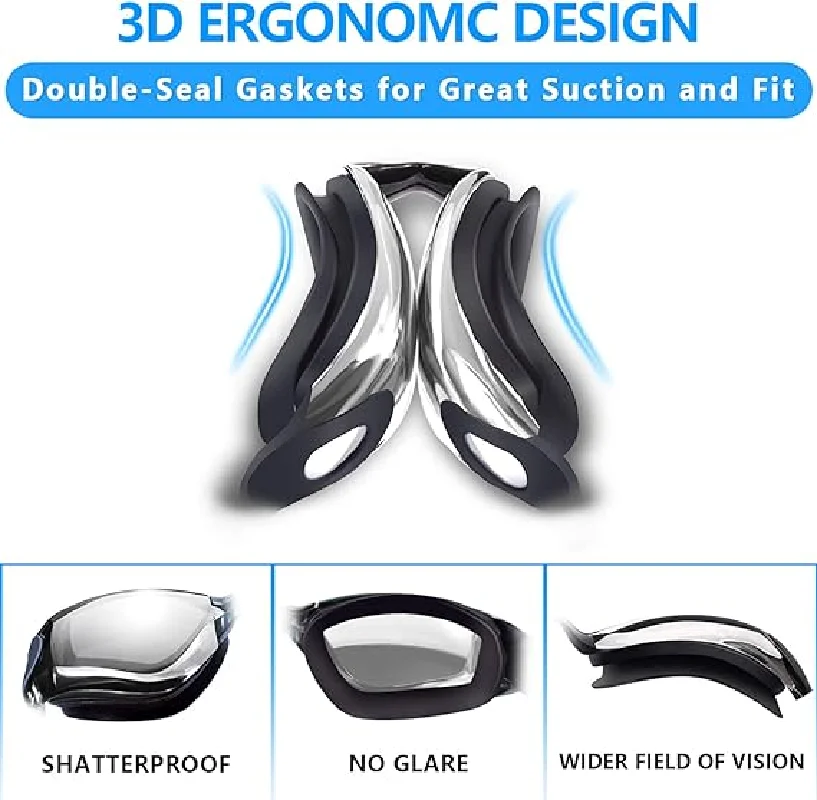 No Leaking- Anti-Fog- Full Protection- Men/Women HD Swimming Goggles- Adjustable- Swim, Leak-Proof- Eyewear For Adults - Image 5
