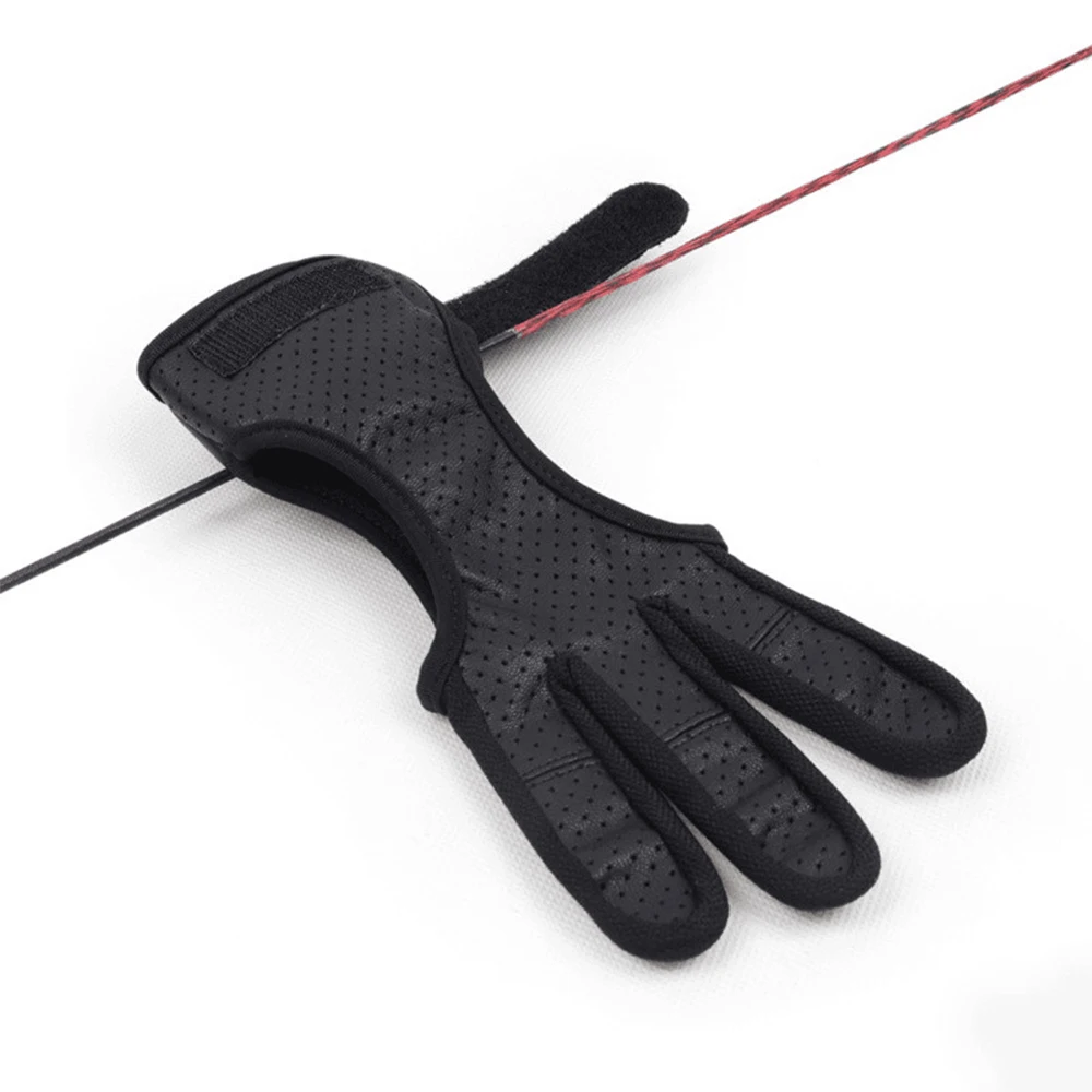Archery- Protective, Three Finger, Sheepskin Gloves- Non-slip- Wear-Resistant- Comfortable- Breathable - Image 3