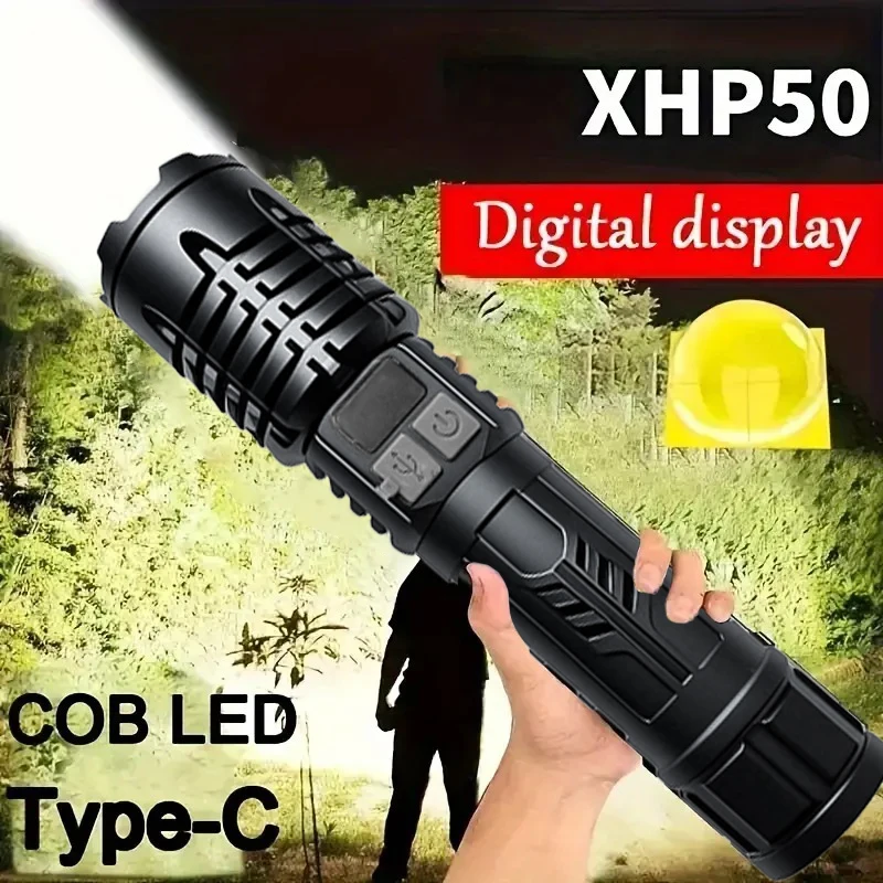 High-Lumen, Tactical Flashlight - 5 Modes- Waterproof- Rechargeable- High Brightness- Durable ABS for Outdoor, Camping, Emergency - Image 3