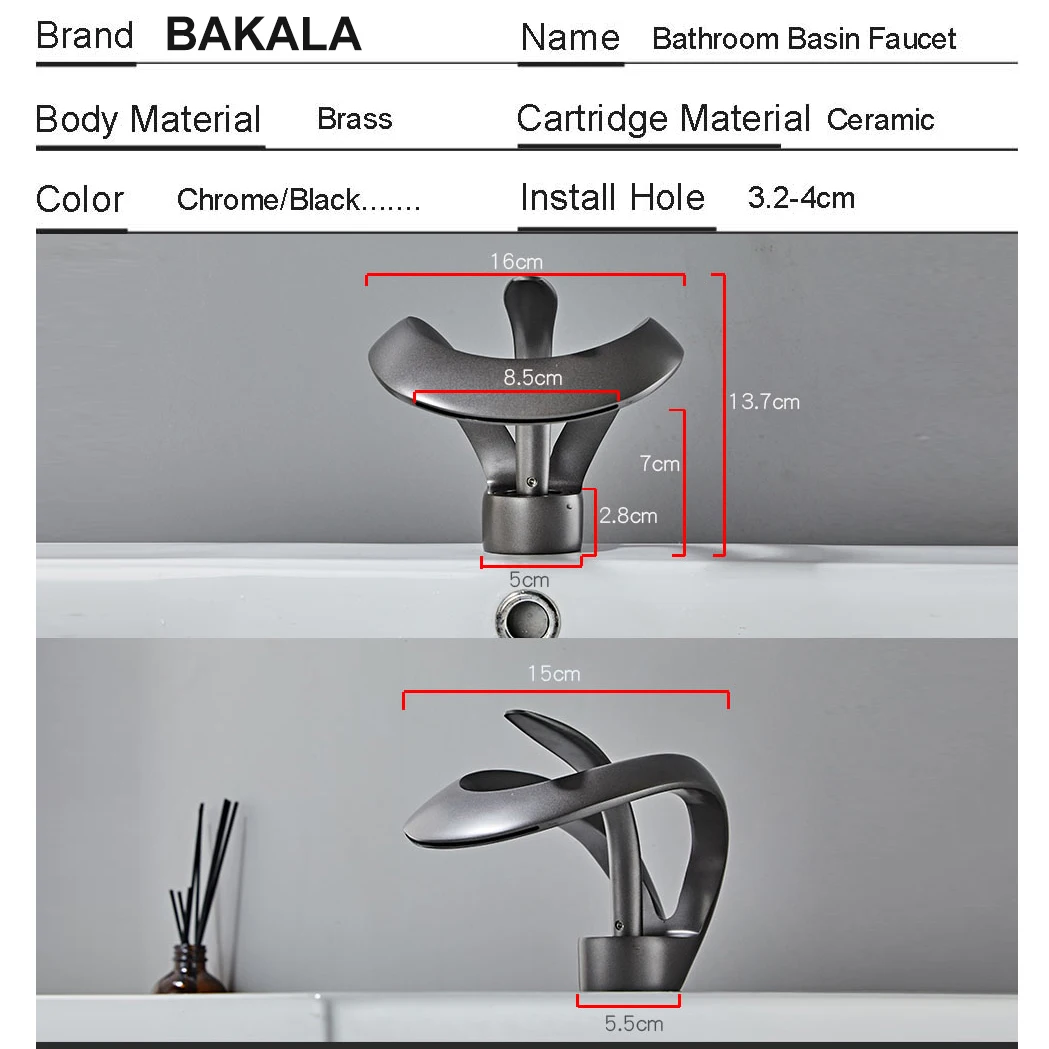 Basin Faucet Mixer Tap- Hot & Cold Waterfall Basin Faucet- Multiple Choices - Image 6