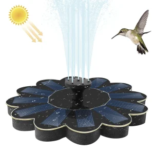 Solar Fountain Pump- Bird Bath Fountain- Floating Decor With 5 Nozzles- Solar Panel