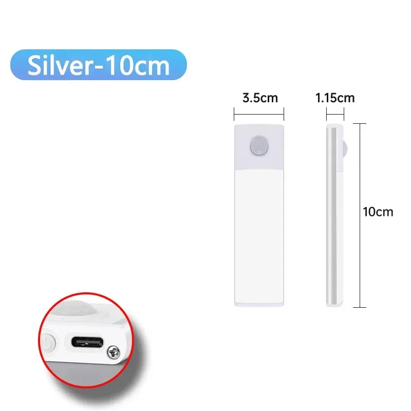 LED Cabinet Light- USB Type-C Rechargeable- Motion Sensor- LED Light for Kitchen, Wardrobe, Cabinet- 20cm/30cm/40cm/50cm/60cm - Image 9