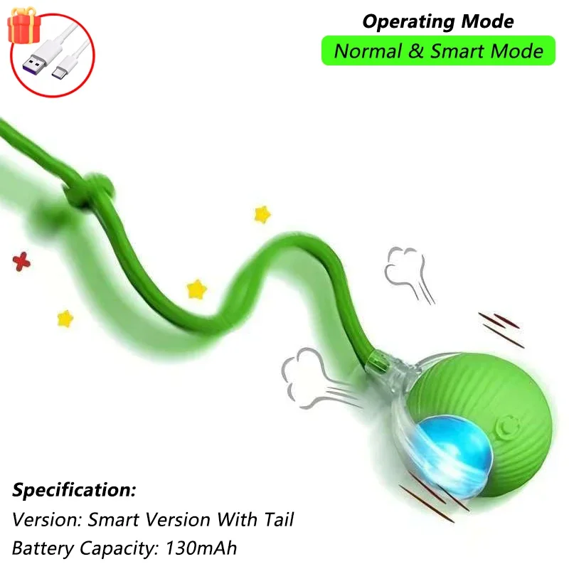 Cat/Dog Interactive Ball Toy- Automatic Rolling Ball with Tail- Rechargeable Smart Pet Interactive Toy- Intelligent Mouse for Cat - Image 13