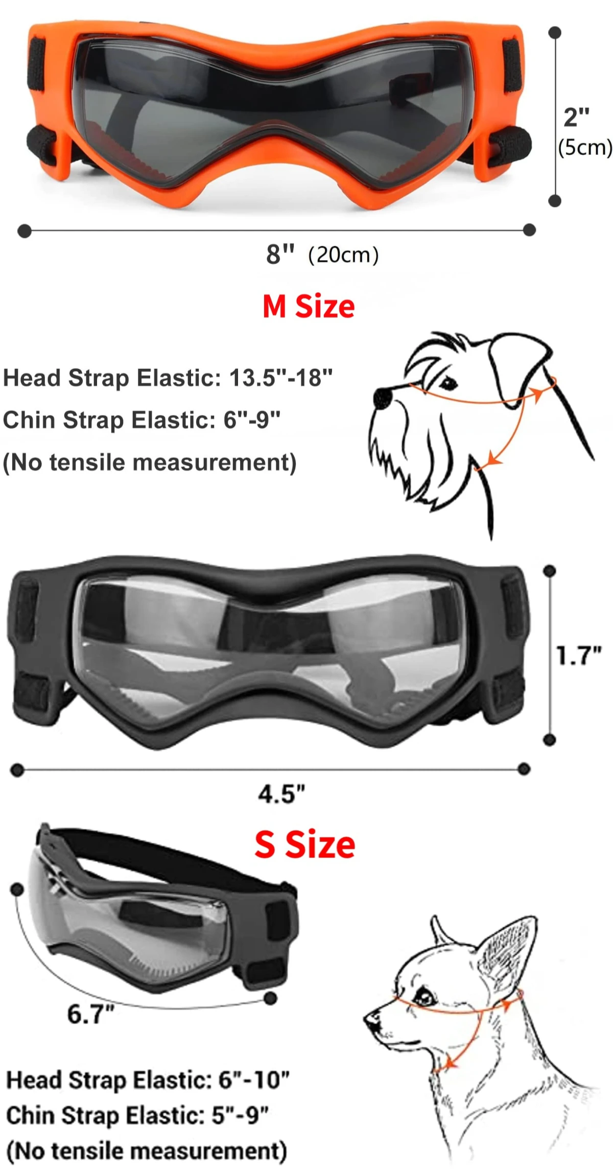 Outdoor UV Protection Sunglasses- Cat/ Dog Goggles for Small, Medium Breed Puppy- Adjustable Straps - Image 5