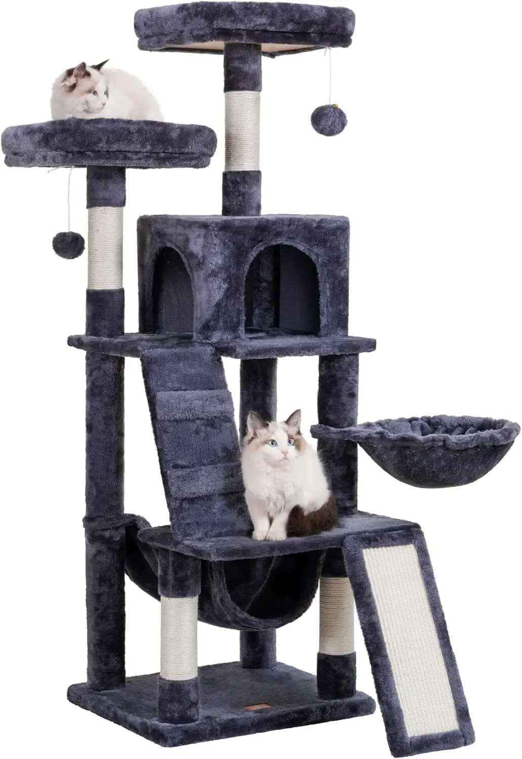 Cat Tree for Indoor Cats- Multi-Level Cat Furniture- Padded, Plush Perches/ Cozy Basket - Image 10