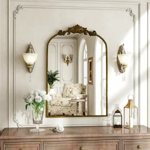 24x36" Vanity Wall Mirror- Decorative Vintage Arch- Bathroom, Living Room, Entryway, Bedroom Mirror- Different Sizes and Metal Frames