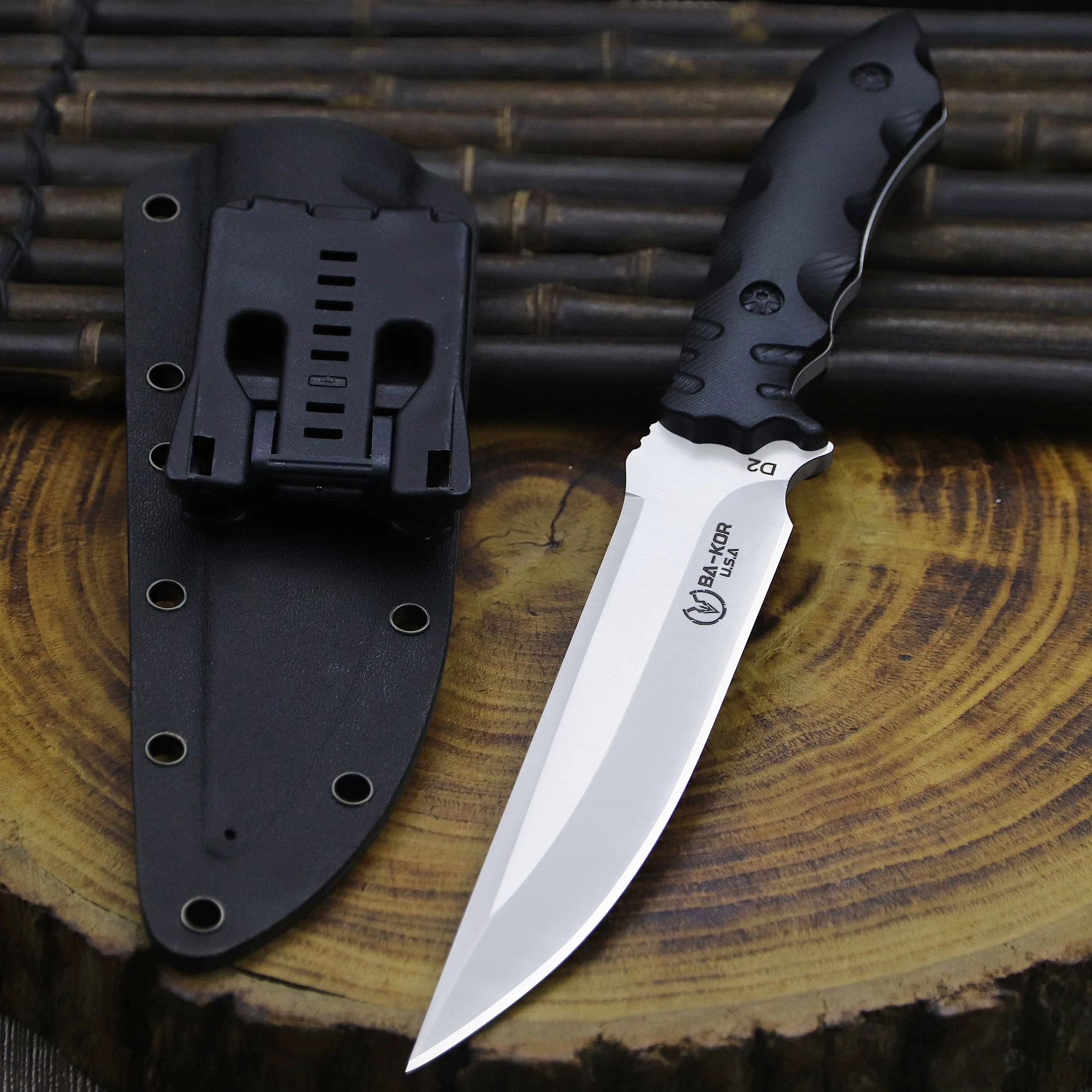 Wilderness, Survival, Straight Knife with K-sheath- High-Hardness Stainless Steel- Full-Tang - Image 8
