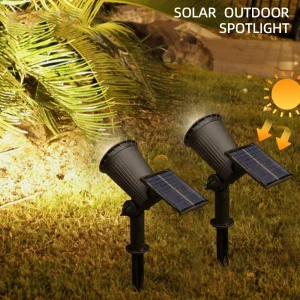 9-LED Solar Spot Lights- Outdoor RGB Solar Landscape Lights- IP65 Waterproof- Adjustable Brightness