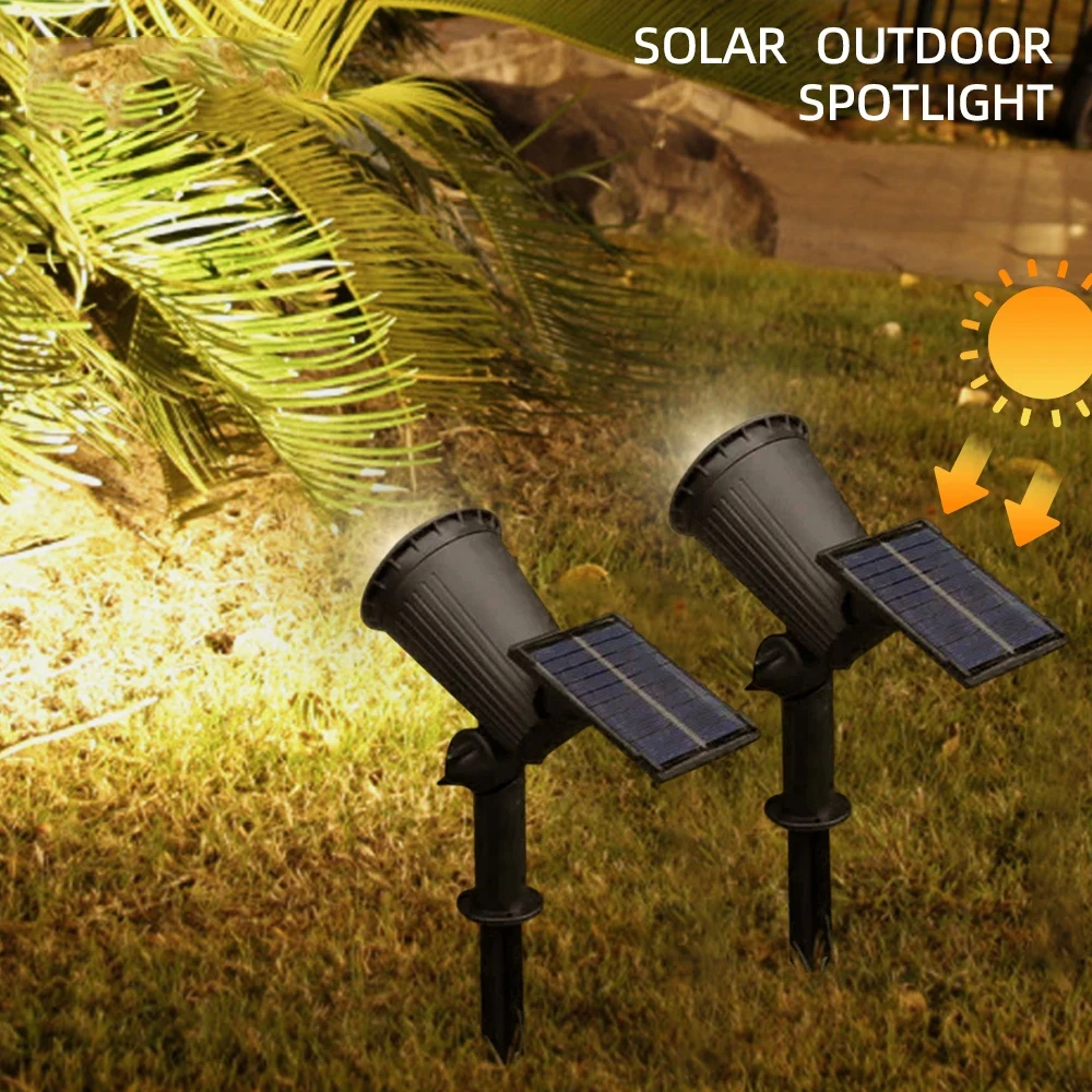 9-LED Solar Spot Lights- Outdoor RGB Solar Landscape Lights- IP65 Waterproof- Adjustable Brightness