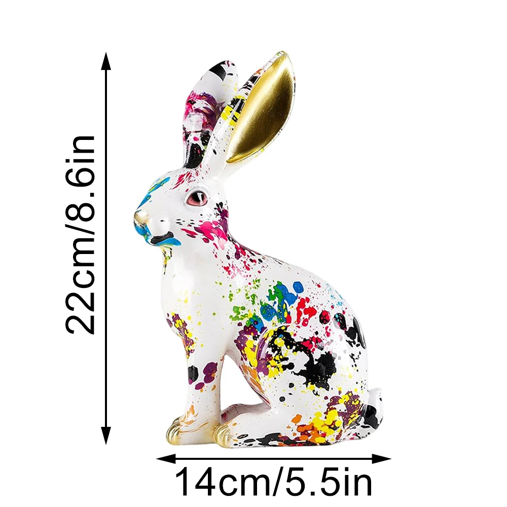 1-pc Graffiti Rabbit Statue- Cabinet Decoration- Office- Child's Room - Image 3