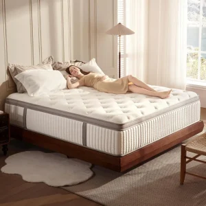 Queen-Size Cooling Gel Memory Foam Mattress- Pressure Relief- Medium-Firm Hybrid Mattress